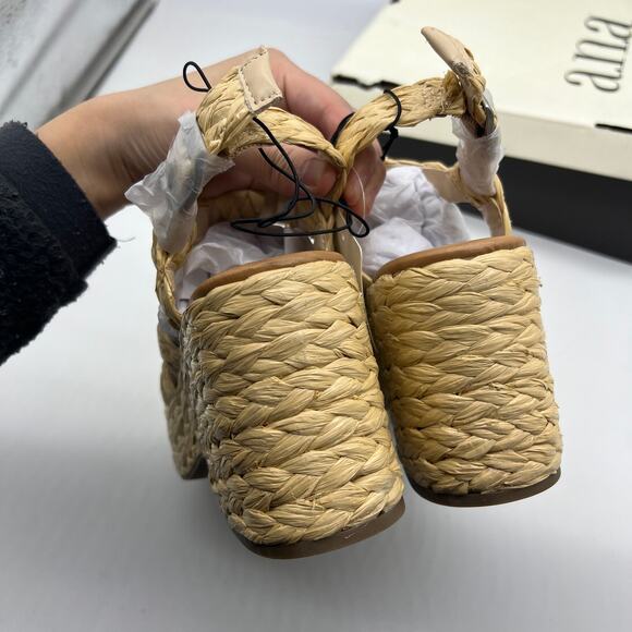 a.n.a Womens Merlin Wedge Sandals Brown Natural Size 7.5M - Picture 9 of 15